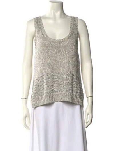 Pre-owned Rebecca Minkoff Printed Scoop Neck Sweater In Neutral