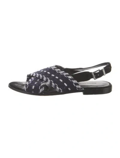 Pre-owned Rebecca Minkoff Printed Slingback Sandals In Blue