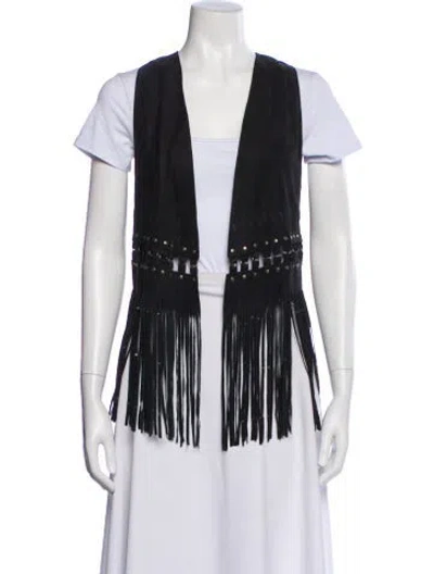 Pre-owned Rebecca Minkoff Printed Vest In Black