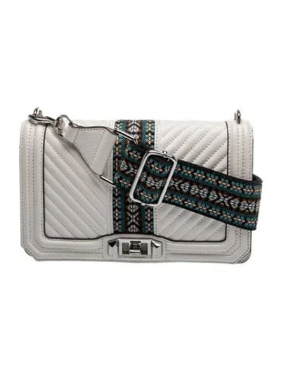 Pre-owned Rebecca Minkoff Quilted Crossbody Bag In White