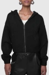 Rebecca Minkoff Quinn Wool Blend Zip Hoodie In Black