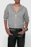 Rebecca Minkoff Quinn Wool Blend Zip Hoodie In Gray