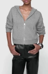 Rebecca Minkoff Quinn Zip Hoodie In Heather Grey
