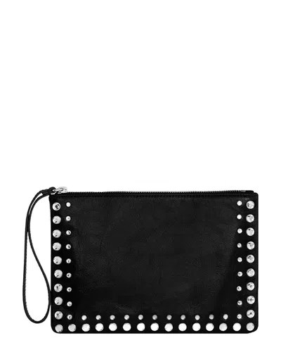 Rebecca Minkoff Regal Leather Wristlet In Black