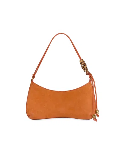 Rebecca Minkoff Reina Suede Small Shoulder Handbag In Orange