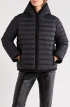 Rebecca Minkoff Reversible Faux Fur Hooded Puffer Jacket In Black