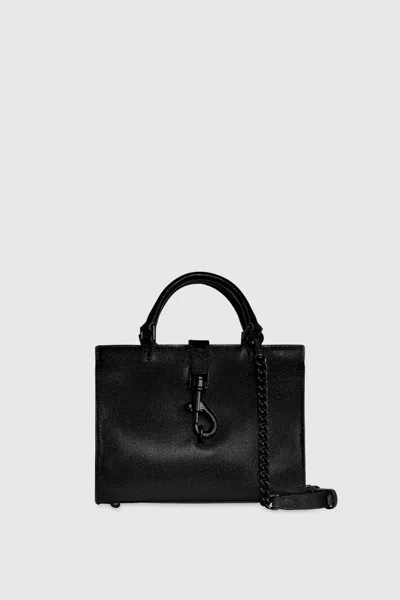 Rebecca Minkoff Rider Mini Tote Crossbody Bag In Black/black Shellac