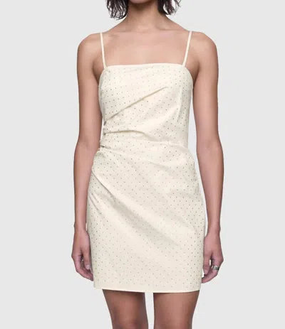 REBECCA MINKOFF RILEY EMBELLISHED MINI DRESS IN CHALK