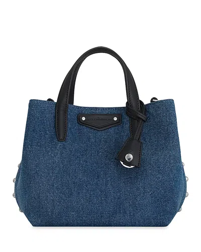 Rebecca Minkoff Riley Small Denim Tote Bag In Blue