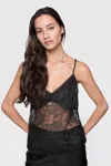 Rebecca Minkoff Rocco Sheer Lace Camisole In True Black