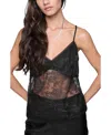 Rebecca Minkoff Rocco Sheer Lace Camisole In True Black