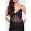 Rebecca Minkoff Rocco Sheer Lace Camisole In True Black