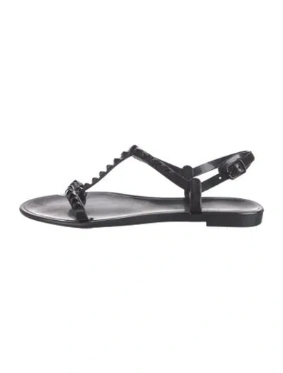 Pre-owned Rebecca Minkoff Rubber Studded Accents Sandals In Black