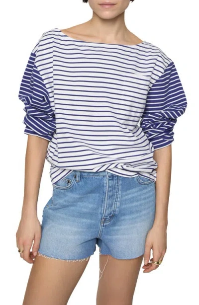 Rebecca Minkoff Ruby Stripe Pocket Cotton Jersey Top