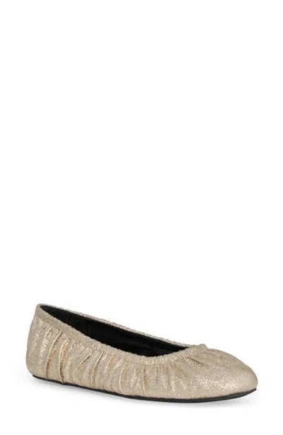 Rebecca Minkoff Ruched Ballet Flat In Gold