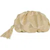 Rebecca Minkoff Ruched Tassel Foil Clutch Bag In Champagne