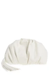 Rebecca Minkoff Ruched Faux Leather Clutch In Optic White