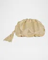 Rebecca Minkoff Ruched Tassel Foil Clutch Bag In Champagne