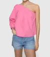 Rebecca Minkoff Sadie One Shoulder Top In Ultra Pink In Pink
