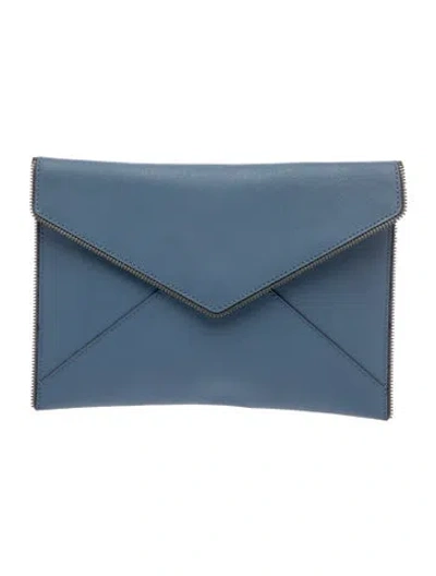 Pre-owned Rebecca Minkoff Saffiano Leather Clutch In Blue