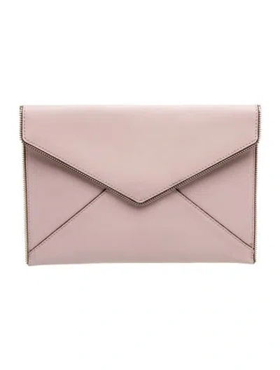 Pre-owned Rebecca Minkoff Saffiano Leather Clutch In Pink