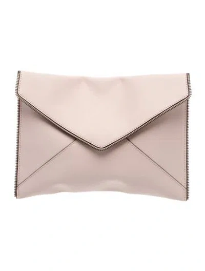 Pre-owned Rebecca Minkoff Saffiano Leather Clutch In Pink