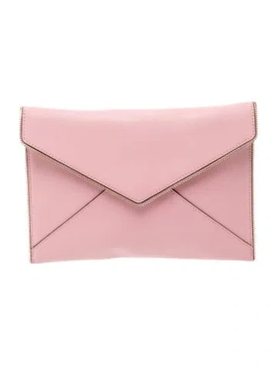 Pre-owned Rebecca Minkoff Saffiano Leather Clutch In Pink