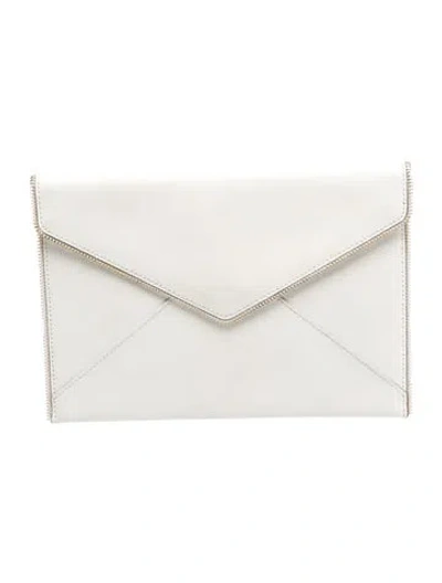 Pre-owned Rebecca Minkoff Saffiano Leather Clutch In White