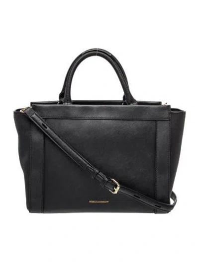 Pre-owned Rebecca Minkoff Saffiano Leather Top Handle Bag In Black