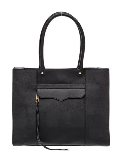 Pre-owned Rebecca Minkoff Saffiano Leather Tote In Black