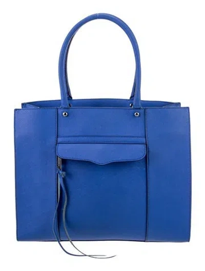 Pre-owned Rebecca Minkoff Saffiano Leather Tote In Blue
