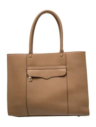 Pre-owned Rebecca Minkoff Saffiano Leather Tote In Neutral