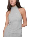 Rebecca Minkoff Sage Metallic Mock Neck Sleeveless Sweater In Silver