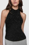 Rebecca Minkoff Sage Metallic Mock Neck Sleeveless Sweater