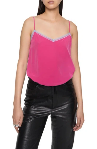 Rebecca Minkoff Sara Lace Accent Silk Camisole