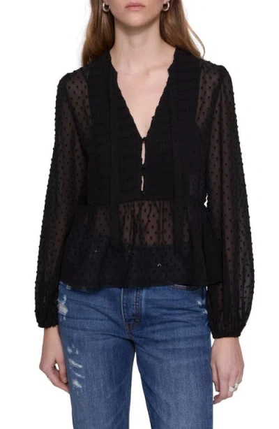 Rebecca Minkoff Sari Pintuck Clip Dot Top In True Black