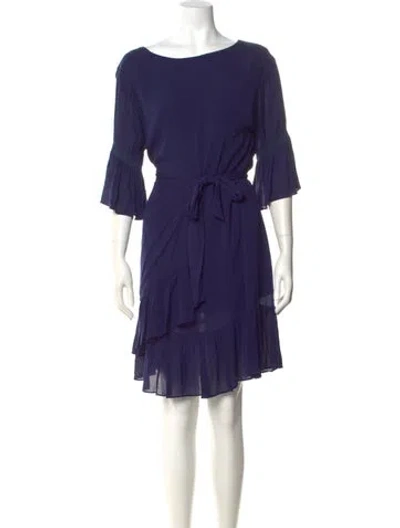Pre-owned Rebecca Minkoff Scoop Neck Knee-length Dress In Blue
