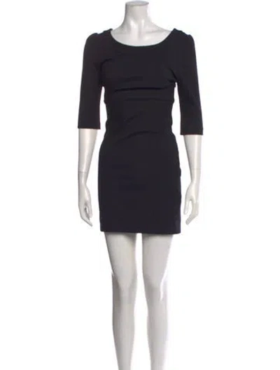 Pre-owned Rebecca Minkoff Scoop Neck Mini Dress In Black