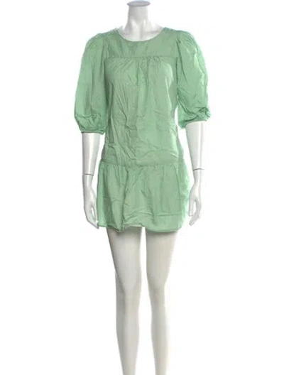 Pre-owned Rebecca Minkoff Scoop Neck Mini Dress In Green