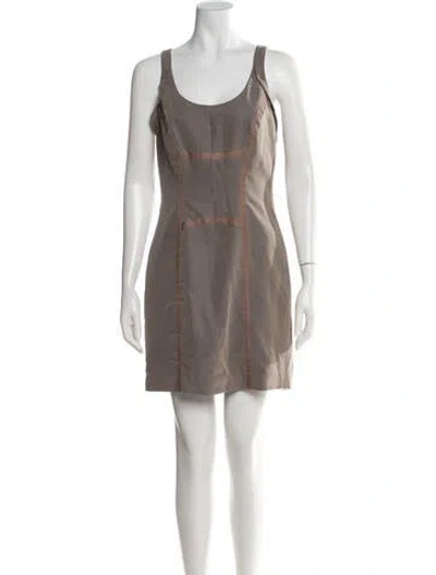 Pre-owned Rebecca Minkoff Scoop Neck Mini Dress In Neutrals