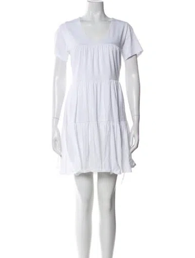 Pre-owned Rebecca Minkoff Scoop Neck Mini Dress In White