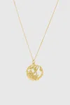 Rebecca Minkoff Scorpio Zodiac Medallion Necklace In Gold