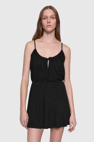 Rebecca Minkoff Serena Mini Tie Dress In True Black