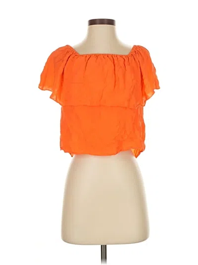 Pre-owned Rebecca Minkoff Short Sleeve Blouse In Orange