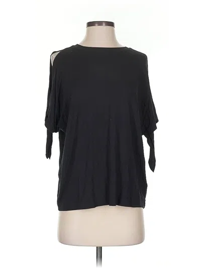 Pre-owned Rebecca Minkoff Short Sleeve Top Black Cold Shoulder Neckline Tops