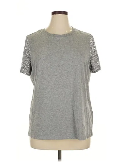 Pre-owned Rebecca Minkoff Short Sleeve Top Silver Crew Neck Tops