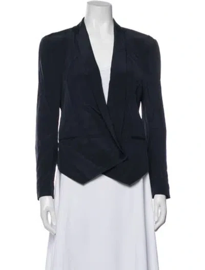 Pre-owned Rebecca Minkoff Silk Blazer In Blue