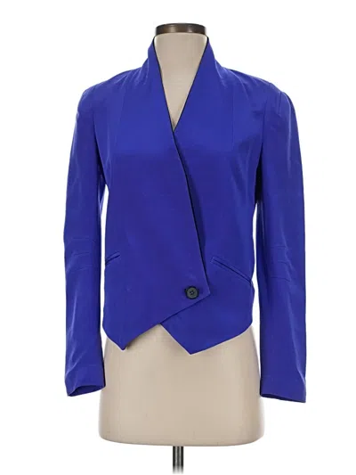 Pre-owned Rebecca Minkoff Silk Blazer Jacket In Blue