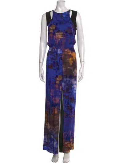 Pre-owned Rebecca Minkoff Silk Long Dress In Multi