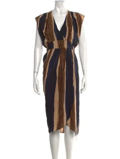 Pre-owned Rebecca Minkoff Silk Midi Length Dress In Blue
